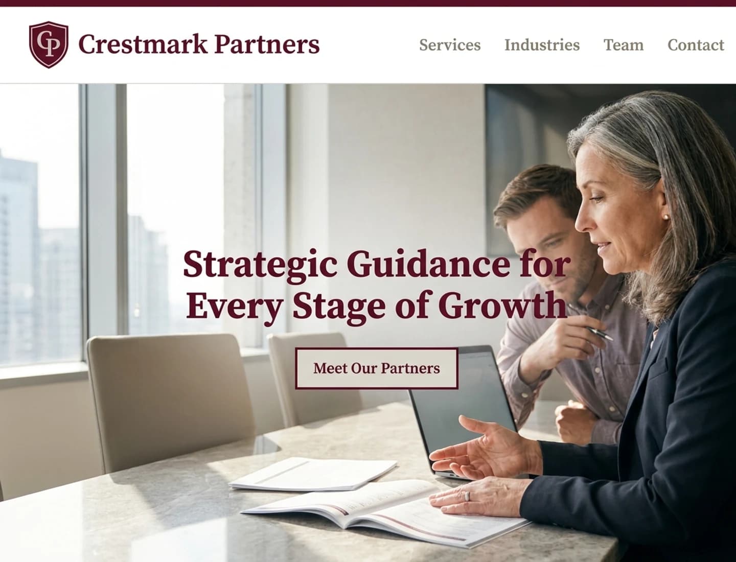 Multi-partner accounting firm website design example