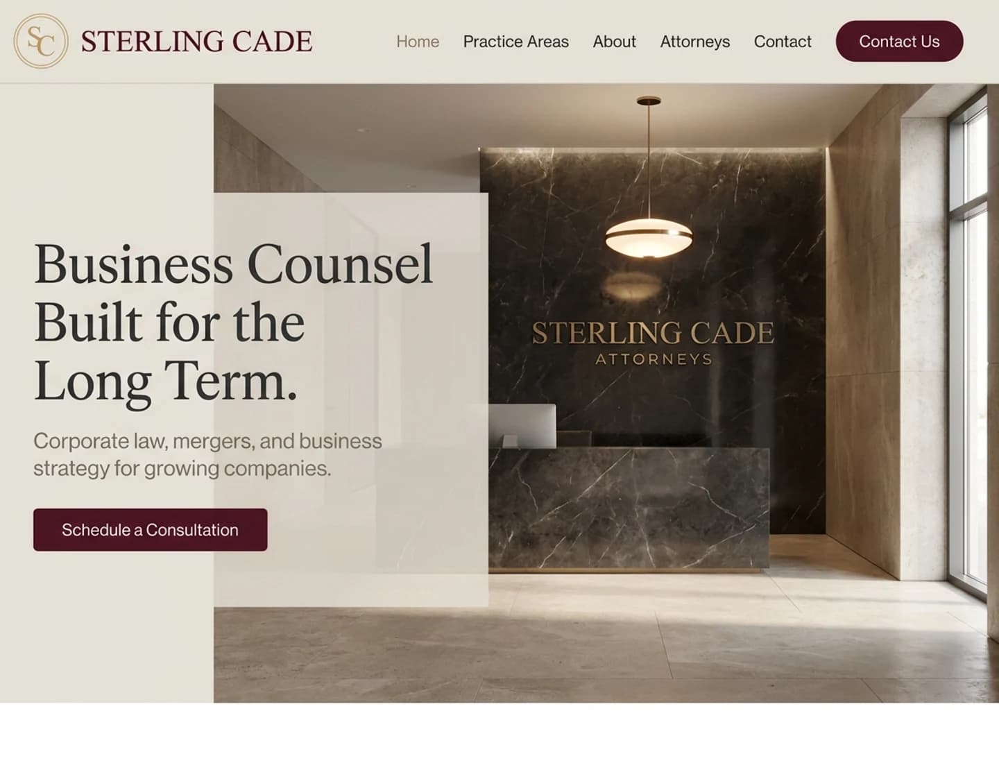 Law firm website design example